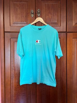 Camiseta Champion Talla L Color Turquesa