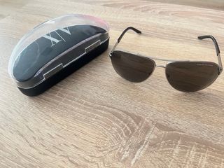 Gafas Armani Exchange Aviador Plata y Negro