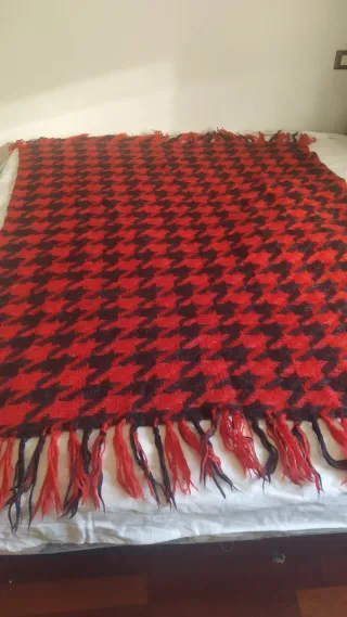 Coperta vintage lana anni 70 pied-de-poule