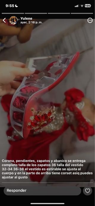 Vestido Novia Gitana Rojo y Dorado