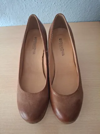Zapatos de piel Bosanova tacón marrón