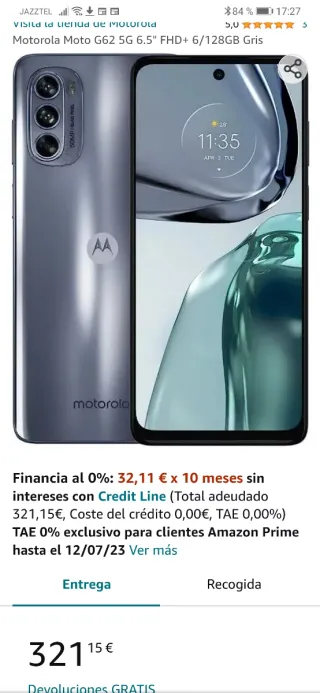 Motorola G62 5G 128/6GB 50mpx