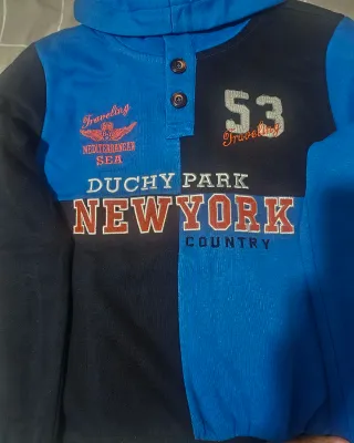 Sudadera con capucha color block