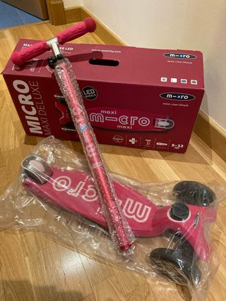 Patinete Micro Maxi Deluxe LED Rosa