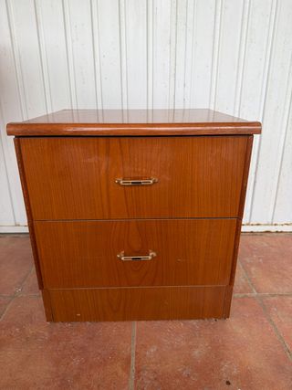 Mesita de noche madera y metal