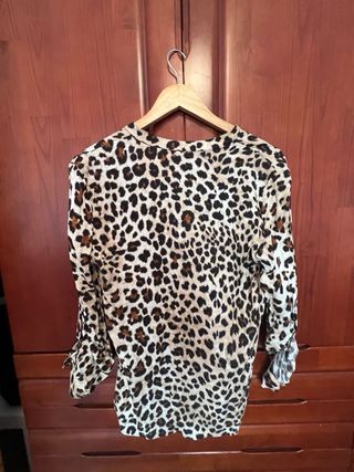 Camisa Zara Animal Print Leopardo Talla XS