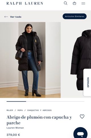 Plumas Ralph Lauren Mujer Talla M Negra.