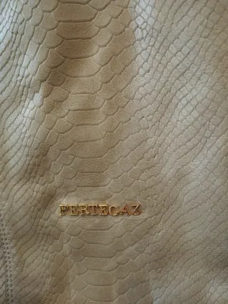 Bolso Pertegaz Piel Serpiente Beige