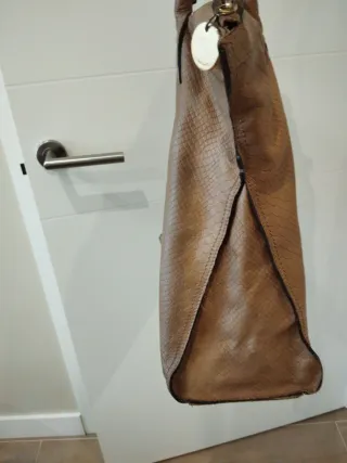 Bolso Pertegaz Piel Serpiente Beige