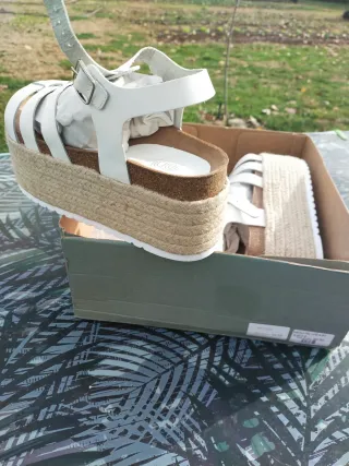 Sandalias Plataforma Esparto Mujer Talla 39