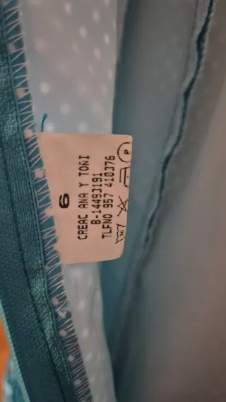 Vestido Flamenca Niña Azul & Blanco, Talla 6