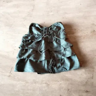 Falda vintage marrón con volantes