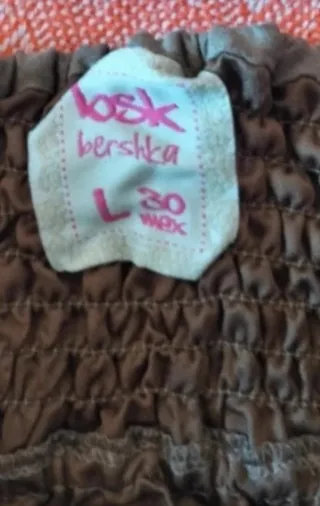 Falda vintage marrón con volantes