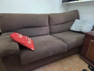 Sofá Cama Marrón Tela