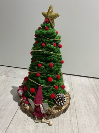 Adorno Navideño Artesanal Tejido a Mano, con LED