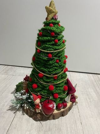 Adorno Navideño Artesanal Tejido a Mano, con LED