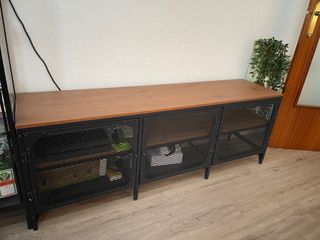Mueble TV IKEA FJÄLLBO Negro/Madera