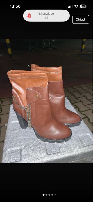 Stivaletti donna marroni con zip