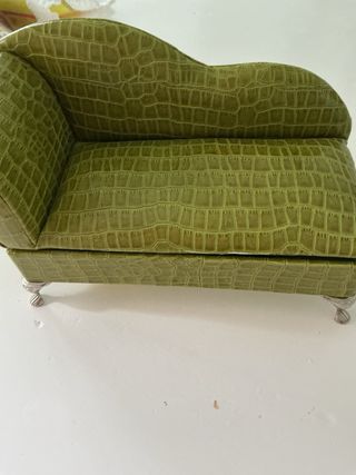 Joyero verde estilo chaise longue