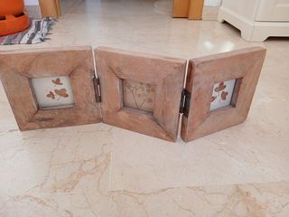 Marco de fotos de madera para 3 fotos