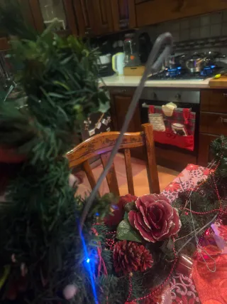 Decorazione porta natalizia con luci