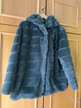 Chaqueta peluche verde con capucha