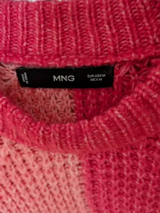 Jersey Mango Cuadros Rosa Talla M