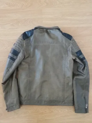 Cazadora Moto Retro Negra y Gris