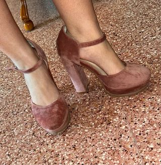 Tacones rosas de plataforma