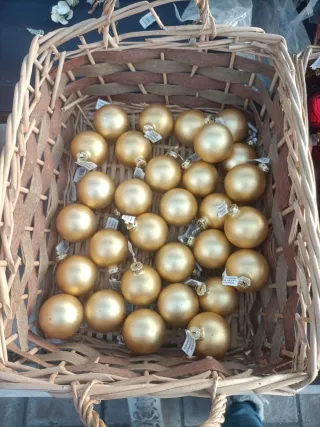 Set 30 Sfere Natalizie Oro Vetro 6cm