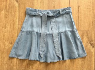 Minifalda pantalón vaquera azul claro Zara XS