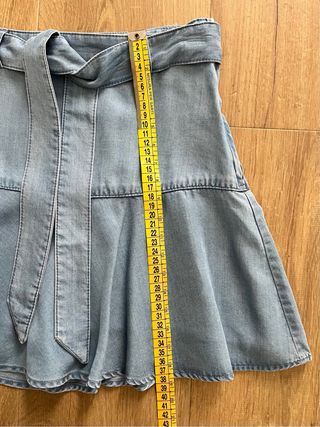 Minifalda pantalón vaquera azul claro Zara XS