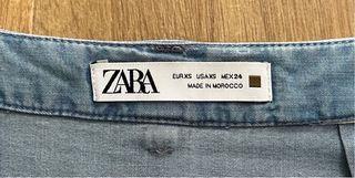 Minifalda pantalón vaquera azul claro Zara XS