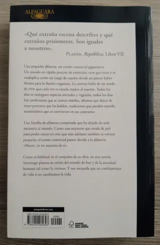 Libro "La caverna". José Saramago.
