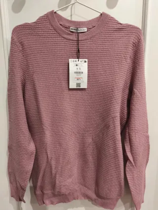 Jersey fino Bershka hombre rosa talla S