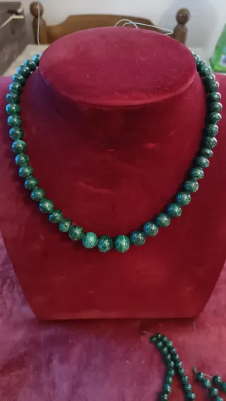 Lotto collane malachite da infilare