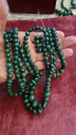 Lotto collane malachite da infilare