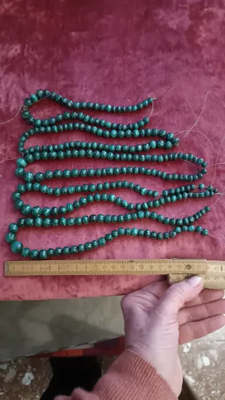 Lotto collane malachite da infilare