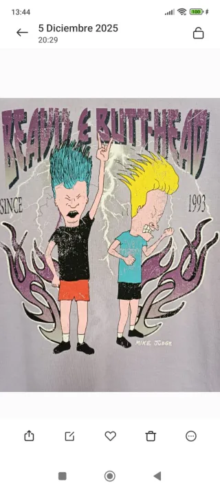 SUDADERA BEAVIS AND BUTT-HEAD MTV CON ETIQUETAS