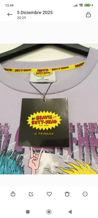 SUDADERA BEAVIS AND BUTT-HEAD MTV CON ETIQUETAS