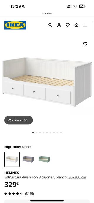 Cama diván Hemnes (Ikea) con cajones