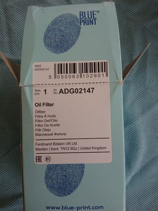 Filtro olio blue print