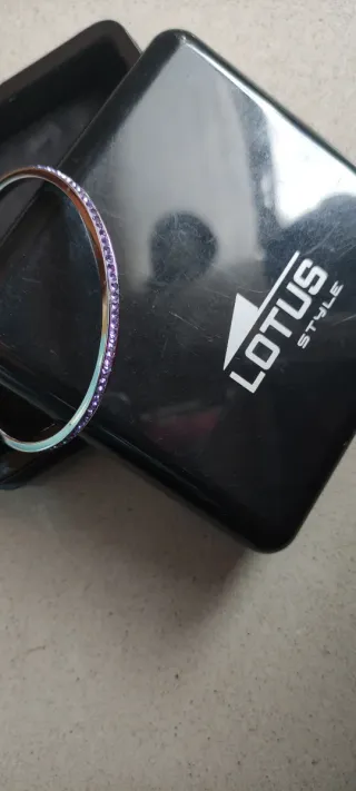 Pulsera Lotus Acero con Circonitas Moradas