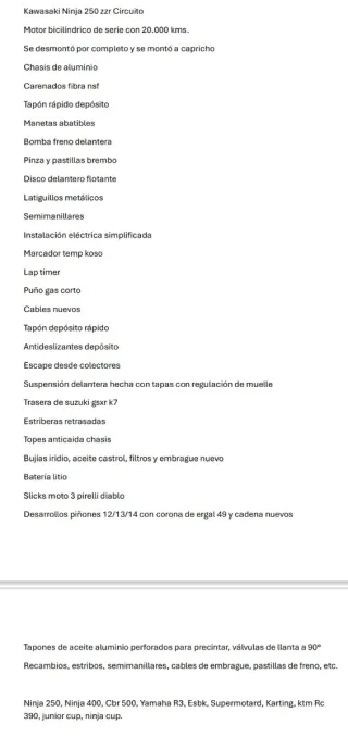 Kawasaki Ninja ZZR 250 Circuito