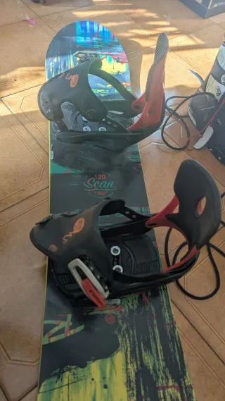 Tabla Snowboard con Fijaciones 1.20cm