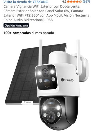 Cámara Vigilancia Solar WiFi Doble Lente