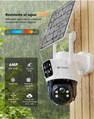 Cámara Vigilancia Solar WiFi Doble Lente