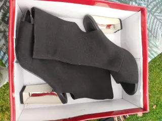 Botines Verano Mujer Talla 39 Negro/Plata