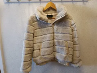 Abrigo pelo cuello alto mujer beige Tintretto