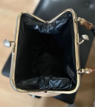 Bolso de mano vintage rafia bambú